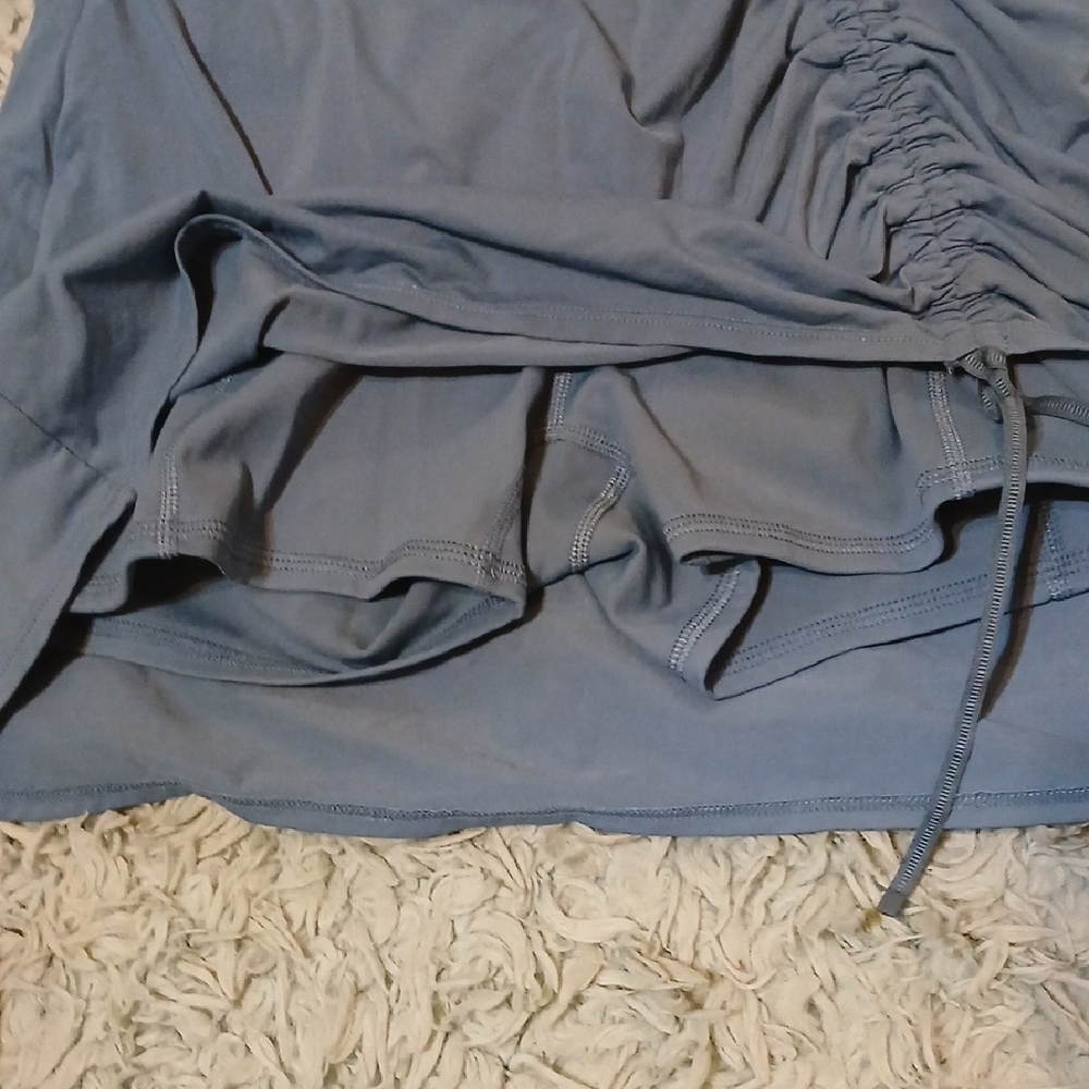 JoyLab Blue Ruched Mini Skirt - Picture 2 of 6
